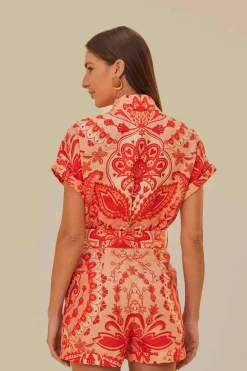 FARM Rio  Combinaison Courte<Barboteuse Jaipur rouge