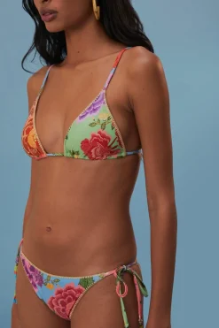 FARM Rio  Bikinis<Bas de bikini à fleurs et foulards noués sur le côté