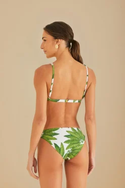 FARM Rio  Bikinis<Bas de bikini taille basse Off-White Palm Fan