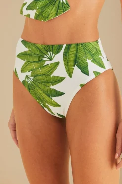 FARM Rio  Bikinis<Bas de bikini taille haute Off-White Palm Fan