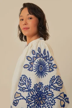 FARM Rio  Robes Courtes<Blanc Mini-robe en lin de qualité supérieure Richelieu Euroflax™