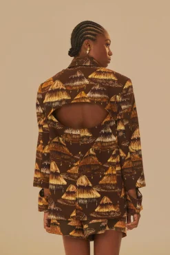 FARM Rio Vestes<Blazer découpé marron Shuhu