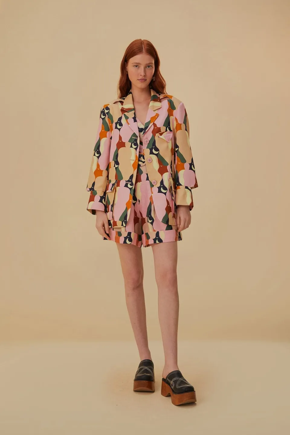 FARM Rio  Vestes<Blazer découpé multicolore The Kiss