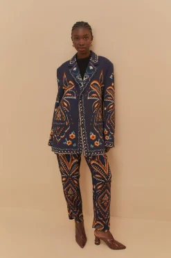 FARM Rio  Vestes<Blazer Ikat bleu ananas