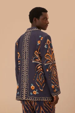 FARM Rio  Vestes<Blazer Ikat bleu ananas