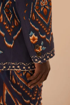 FARM Rio  Vestes<Blazer Ikat bleu ananas
