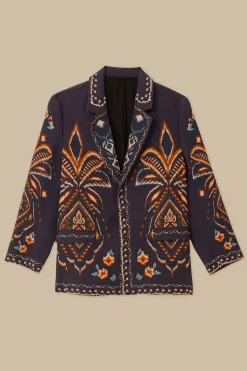 FARM Rio  Vestes<Blazer Ikat bleu ananas