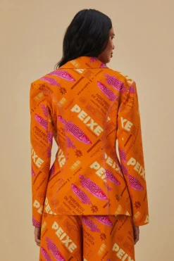 FARM Rio  Vestes<Blazer orange coupe poisson frais