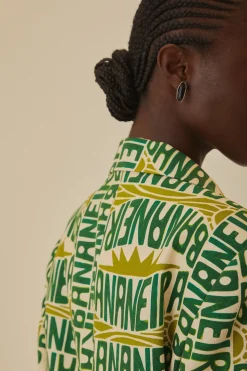 FARM Rio  Vestes<Blazer typographie banane blanc cassé