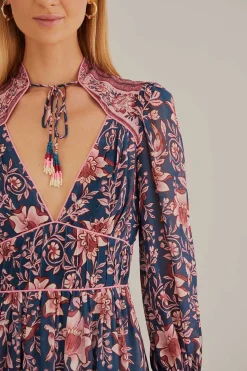 FARM Rio  Robes Courtes<Bleu sarcelle - Robe courte à manches longues Ainika Charm