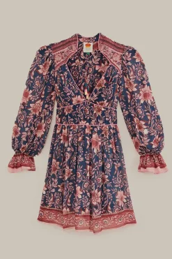 FARM Rio  Robes Courtes<Bleu sarcelle - Robe courte à manches longues Ainika Charm