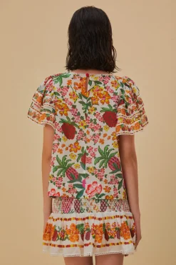 FARM Rio  Chemisiers<Blouse à croquis fleuri blanc cassé