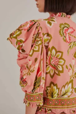 FARM Rio  Chemisiers<Blouse à manches courtes florale Aura rose tendre