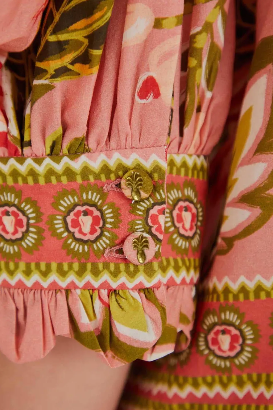 FARM Rio Chemisiers<Blouse à manches courtes florale Aura rose tendre