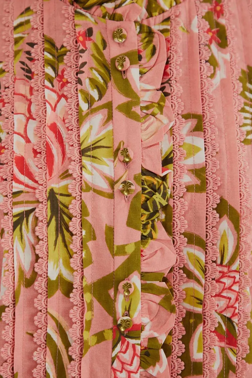 FARM Rio Chemisiers<Blouse à manches courtes florale Aura rose tendre