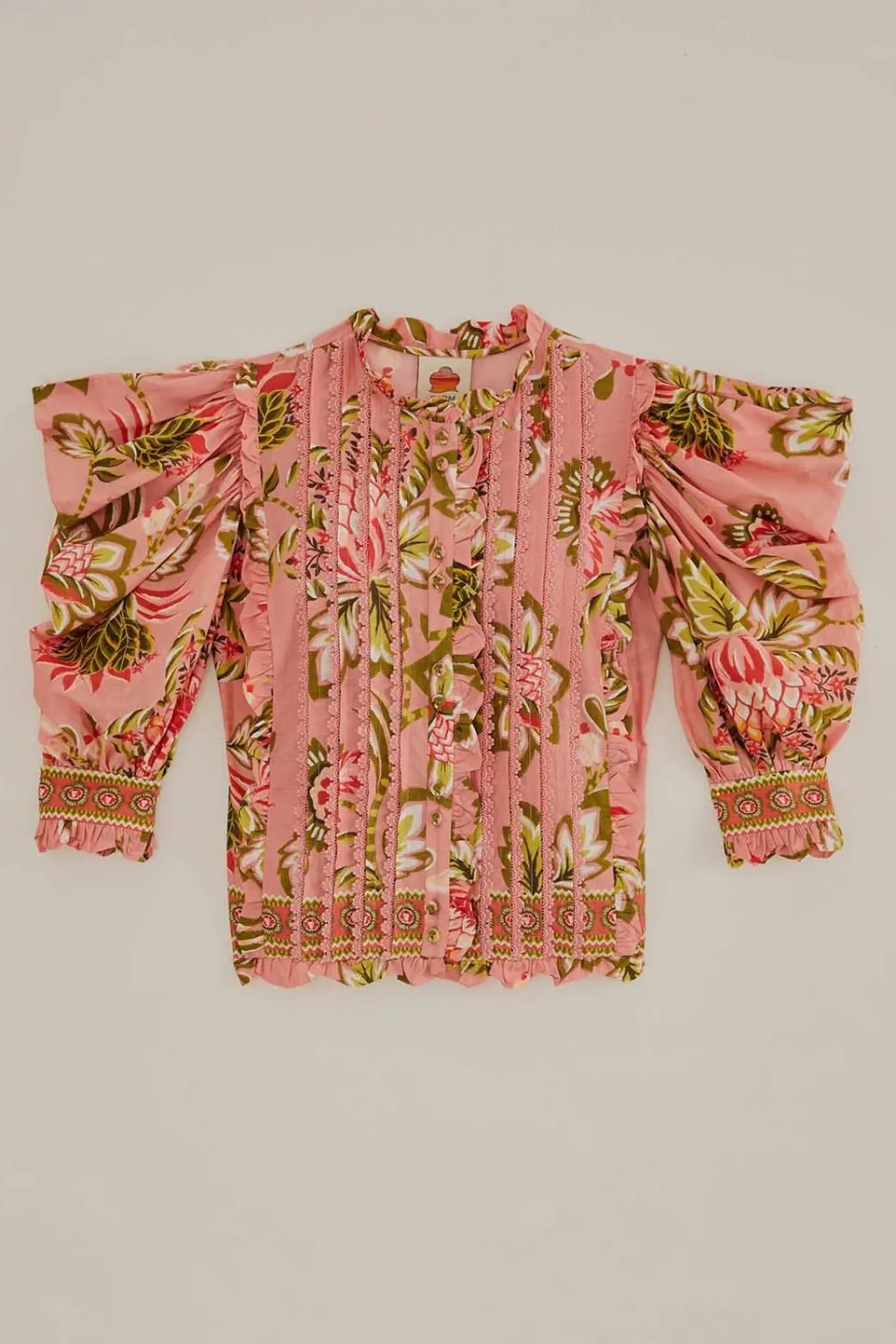 FARM Rio Chemisiers<Blouse à manches courtes florale Aura rose tendre