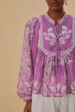 FARM Rio  Chemisiers<Blouse à manches longues lilas Sweet Garden