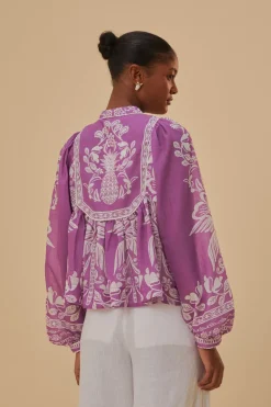 FARM Rio  Chemisiers<Blouse à manches longues lilas Sweet Garden