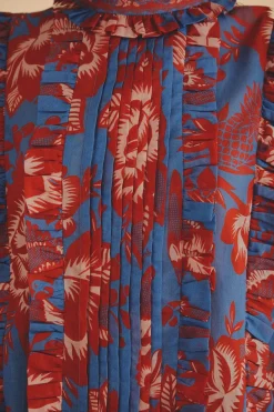 FARM Rio  Chemisiers<Blouse à volants en dentelle bleu clair