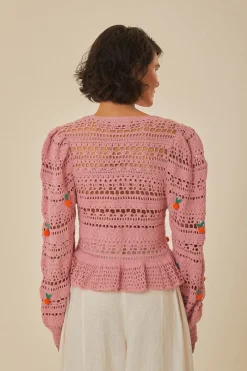 FARM Rio  Chemisiers<Blouse au crochet à pampilles rose orange