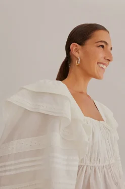 FARM Rio  Chemisiers<Blouse blanc cassé à encolure carrée