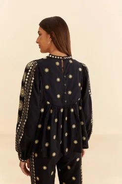FARM Rio  Chemisiers<Blouse Brodée Soleil