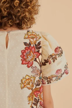 FARM Rio  Chemisiers<Blouse Fleurs Léopard Sable