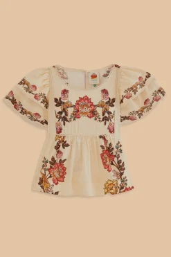 FARM Rio  Chemisiers<Blouse Fleurs Léopard Sable