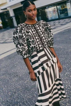 FARM Rio  Chemisiers<Blouse noire à manches bouffantes Palermo