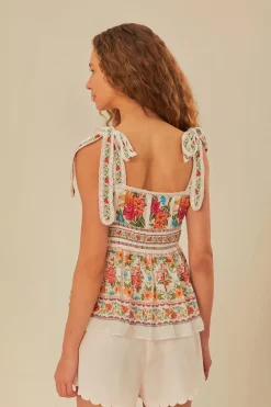 FARM Rio  Chemisiers<Blouse sans manches blanc cassé Bloom Garden