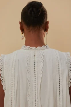FARM Rio  Chemisiers<Blouse sans manches en coton biologique blanc cassé