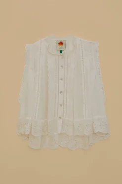 FARM Rio  Chemisiers<Blouse sans manches en coton biologique blanc cassé