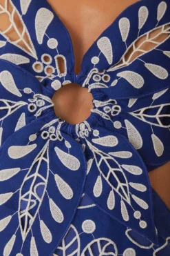FARM Rio  Robes Midi<Blue Flower - Robe midi en lin de qualité supérieure Richelieu Eurofla