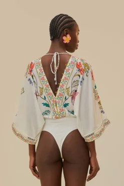 FARM Rio  Bodys<Body à fleurs insectes blanc cassé