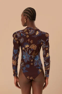 FARM Rio  Bodys<Body de jardin brodé marron