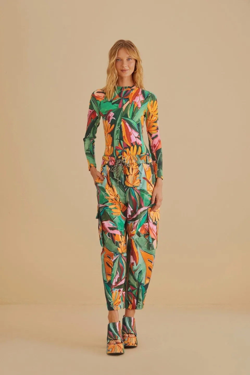 FARM Rio  Bodys<Body multicolore en coton biologique à feuillage de banane