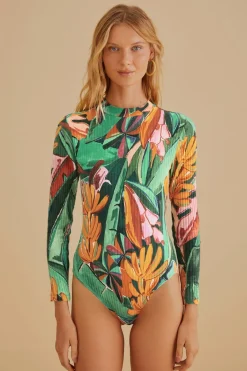FARM Rio  Bodys<Body multicolore en coton biologique à feuillage de banane