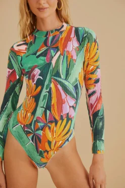 FARM Rio  Bodys<Body multicolore en coton biologique à feuillage de banane