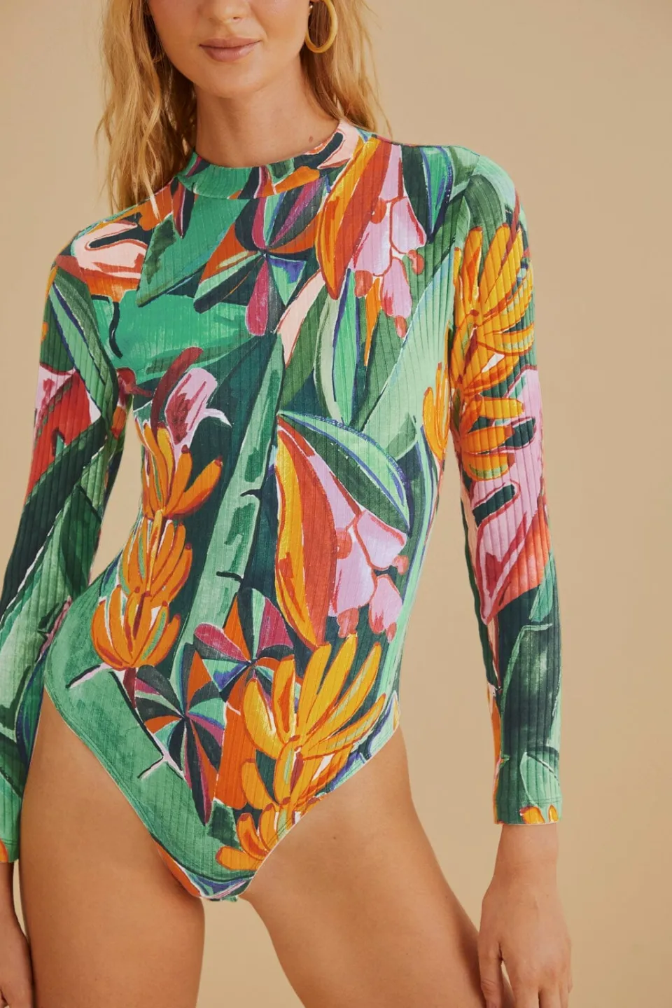 FARM Rio  Bodys<Body multicolore en coton biologique à feuillage de banane