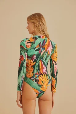 FARM Rio  Bodys<Body multicolore en coton biologique à feuillage de banane