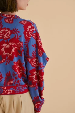 FARM Rio  Gilets<Cardigan de jardin en dentelle bleue