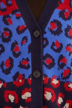 FARM Rio  Gilets<Cardigan en maille à léopards mélangés