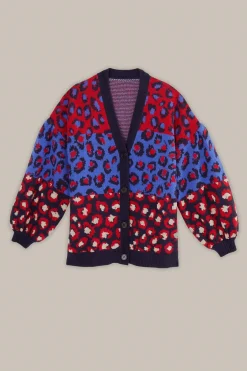 FARM Rio  Gilets<Cardigan en maille à léopards mélangés