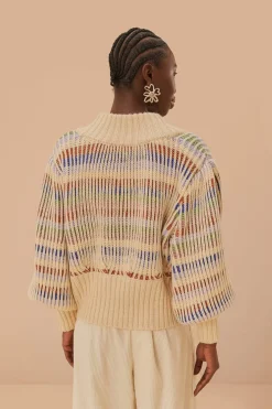 FARM Rio  Gilets<Cardigan en maille à points audacieux
