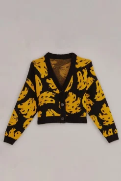 FARM Rio  Gilets<Cardigan en maille Bossa Banana noir