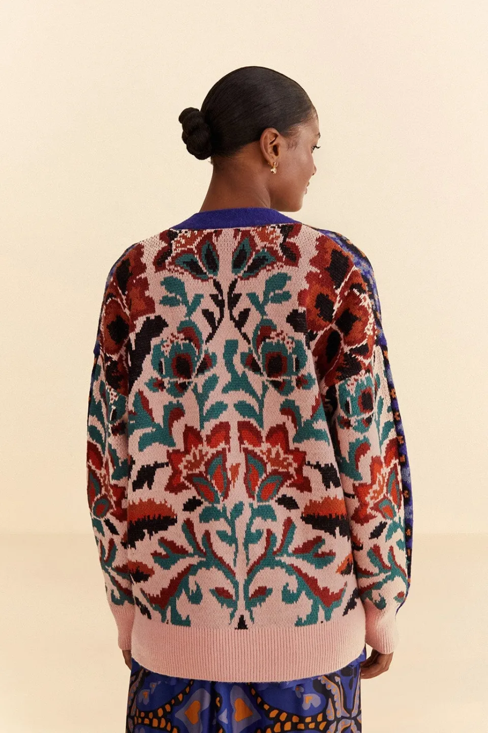 FARM Rio Gilets<Cardigan en tricot à imprimés mélangés avec écharpe Toucans