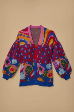 FARM Rio  Gilets<Cardigan en tricot à imprimés mélangés