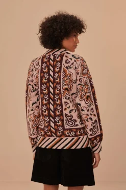 FARM Rio  Gilets<Cardigan en tricot à motif tapisserie glamour