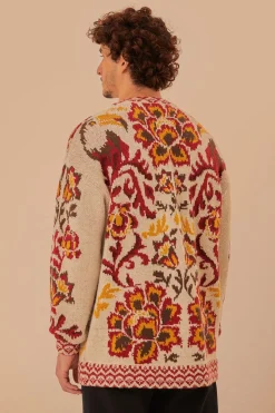FARM Rio  Gilets<Cardigan en tricot à motif toucans crème