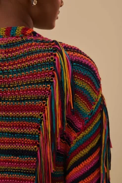 FARM Rio  Gilets<Cardigan en tricot à rayures colorées